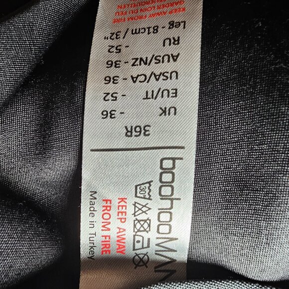 Boohoo Man Black Houndstooth Formal Suit Blazer Pants Jacket 44 Pants 36 x 29 - Picture 15 of 16